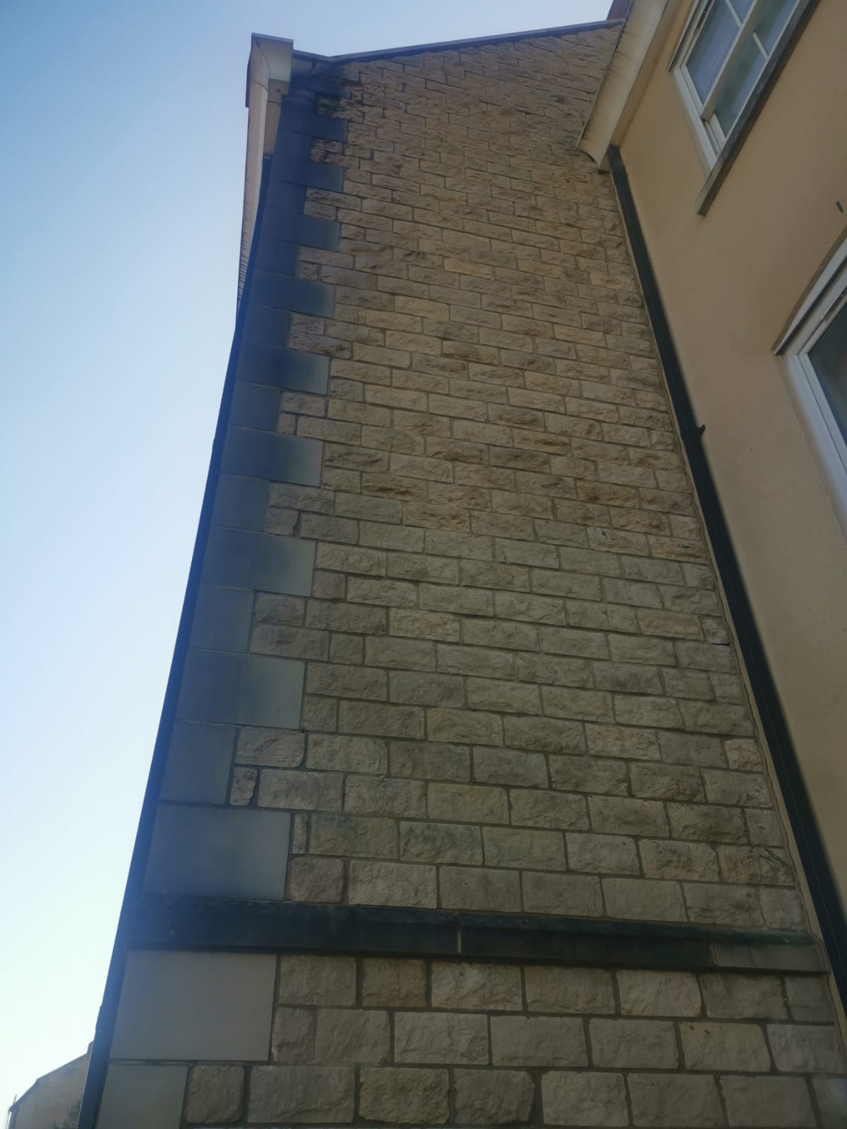 Stone cleaning bottom photo before